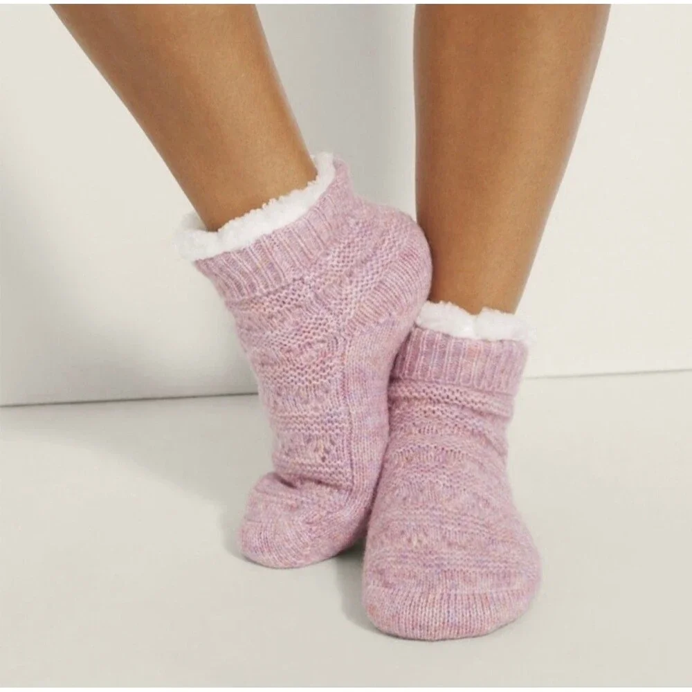 SOMA Slipper Socks In Pink One Size New